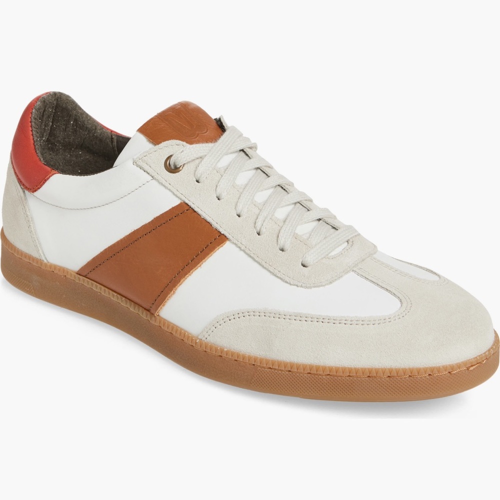 Bruno Magli White, Brown, and Red Sneakers worn once